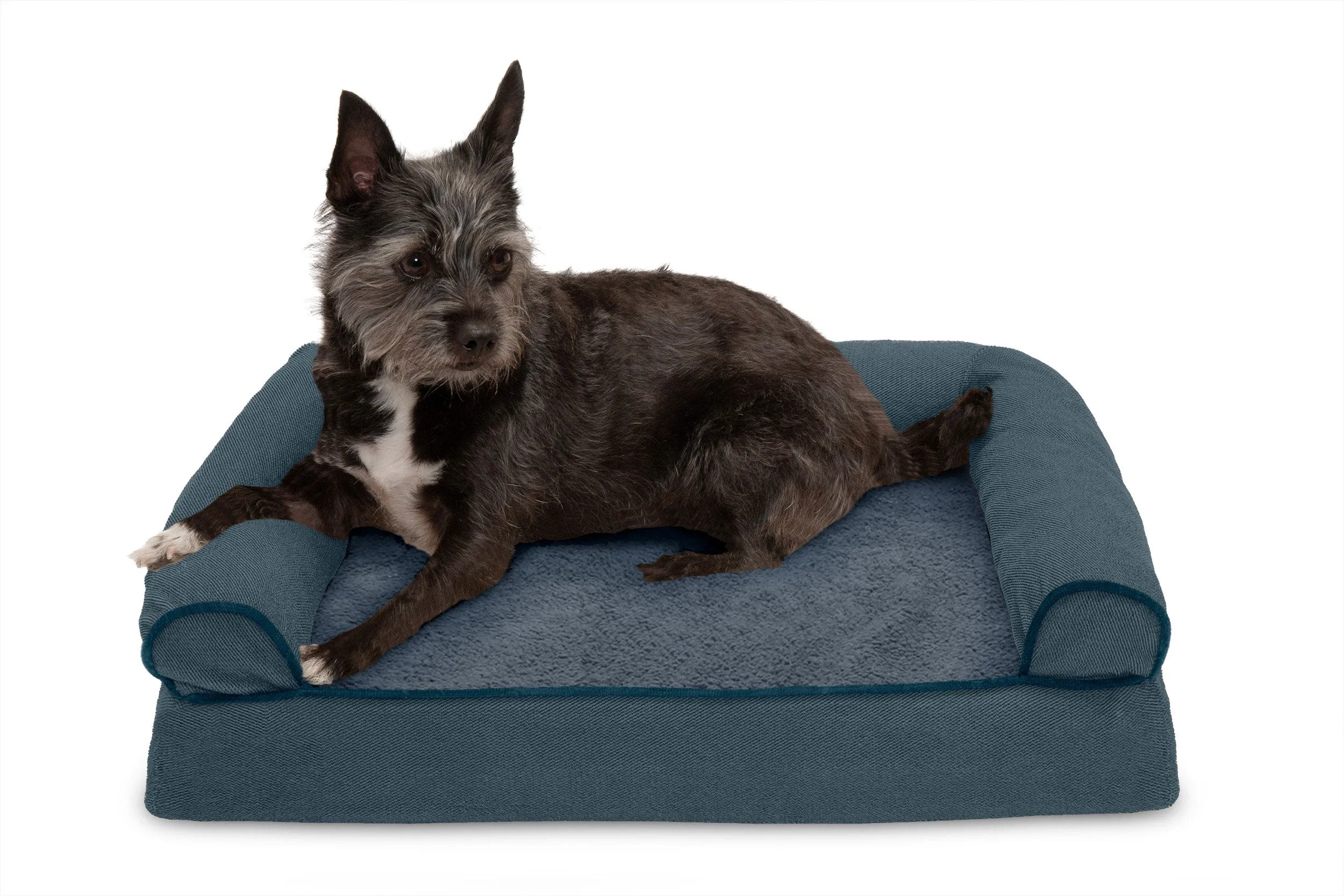 Sofa Dog Bed - Faux Fleece & Chenille