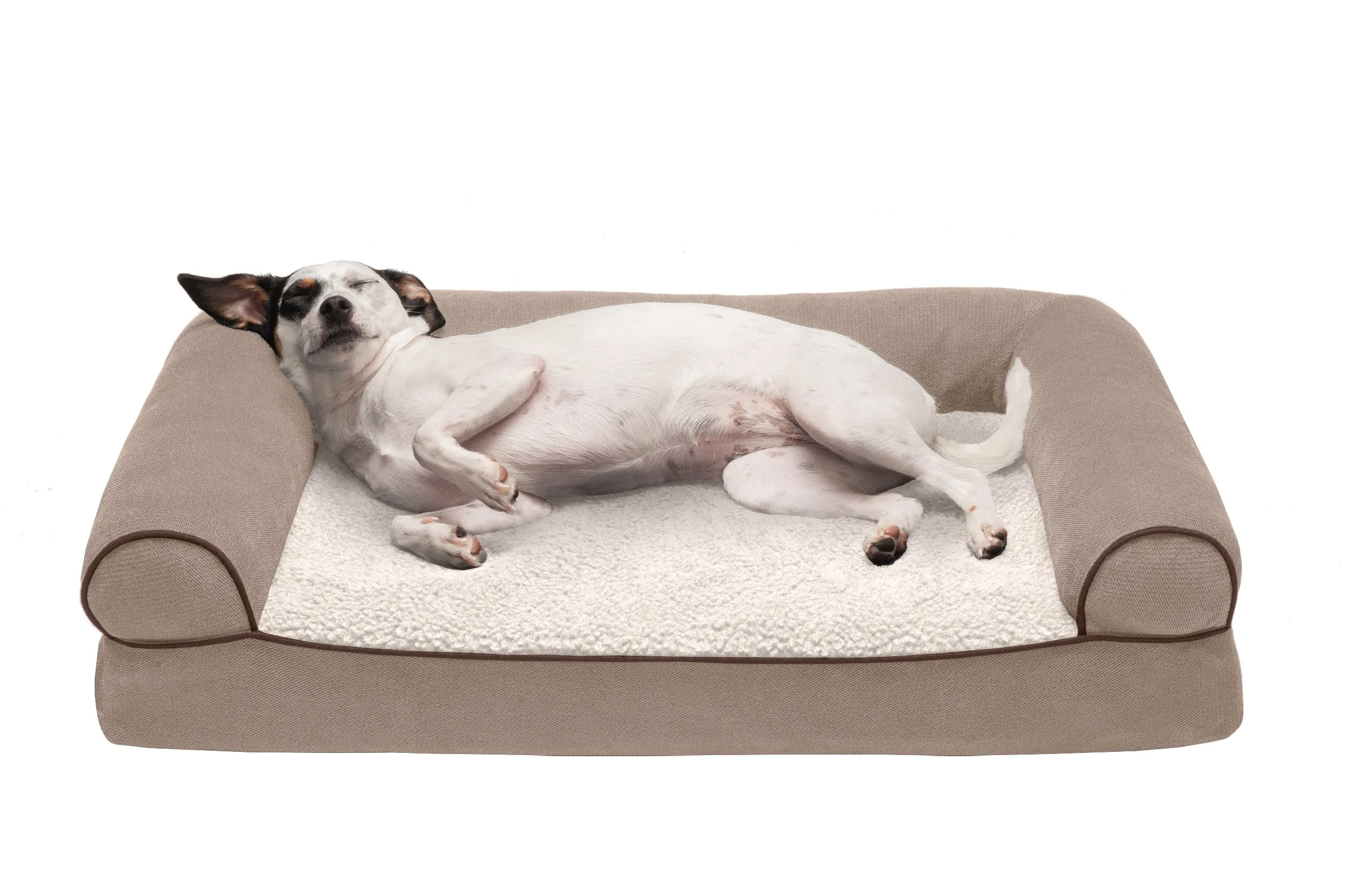 Sofa Dog Bed - Faux Fleece & Chenille