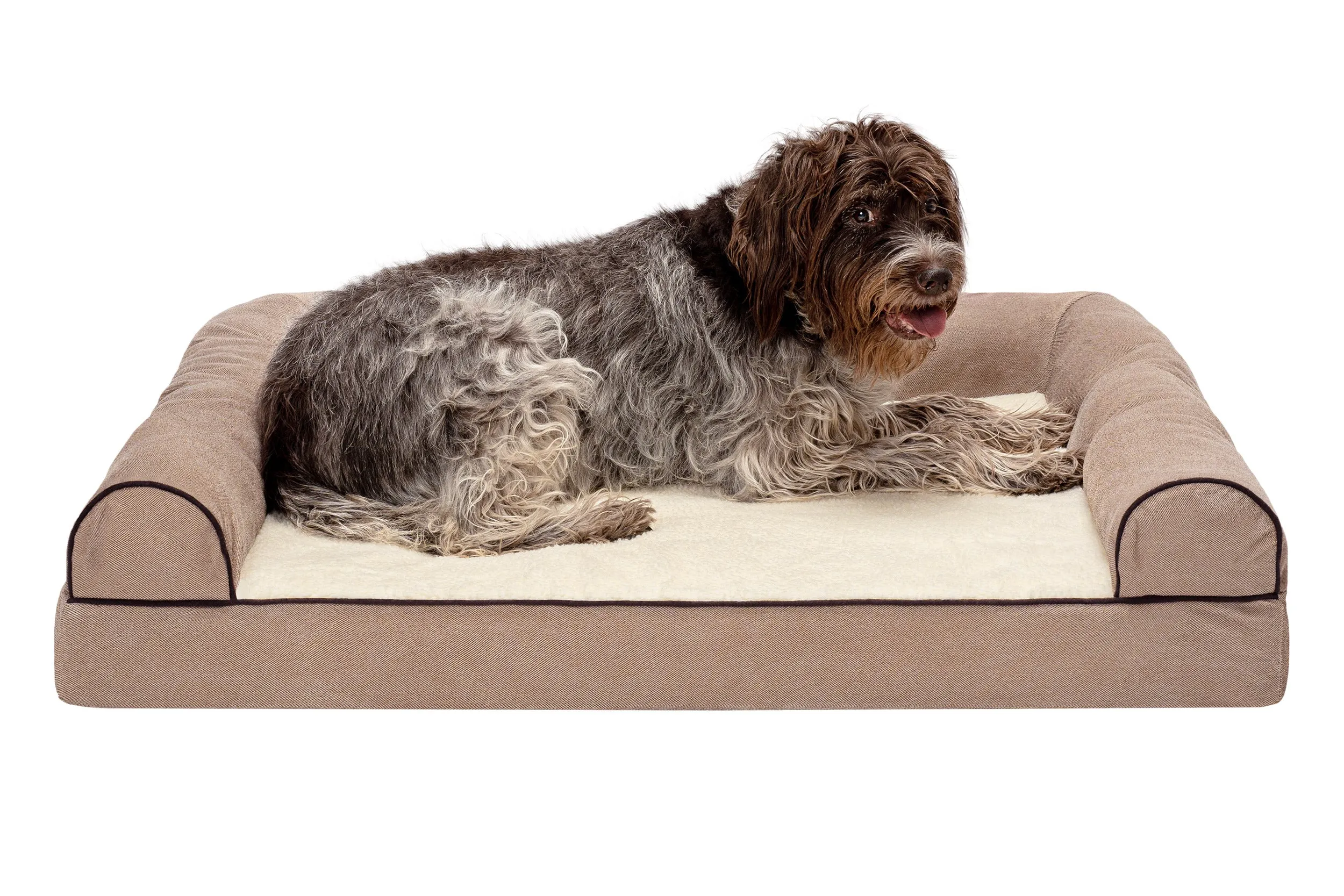 Sofa Dog Bed - Faux Fleece & Chenille