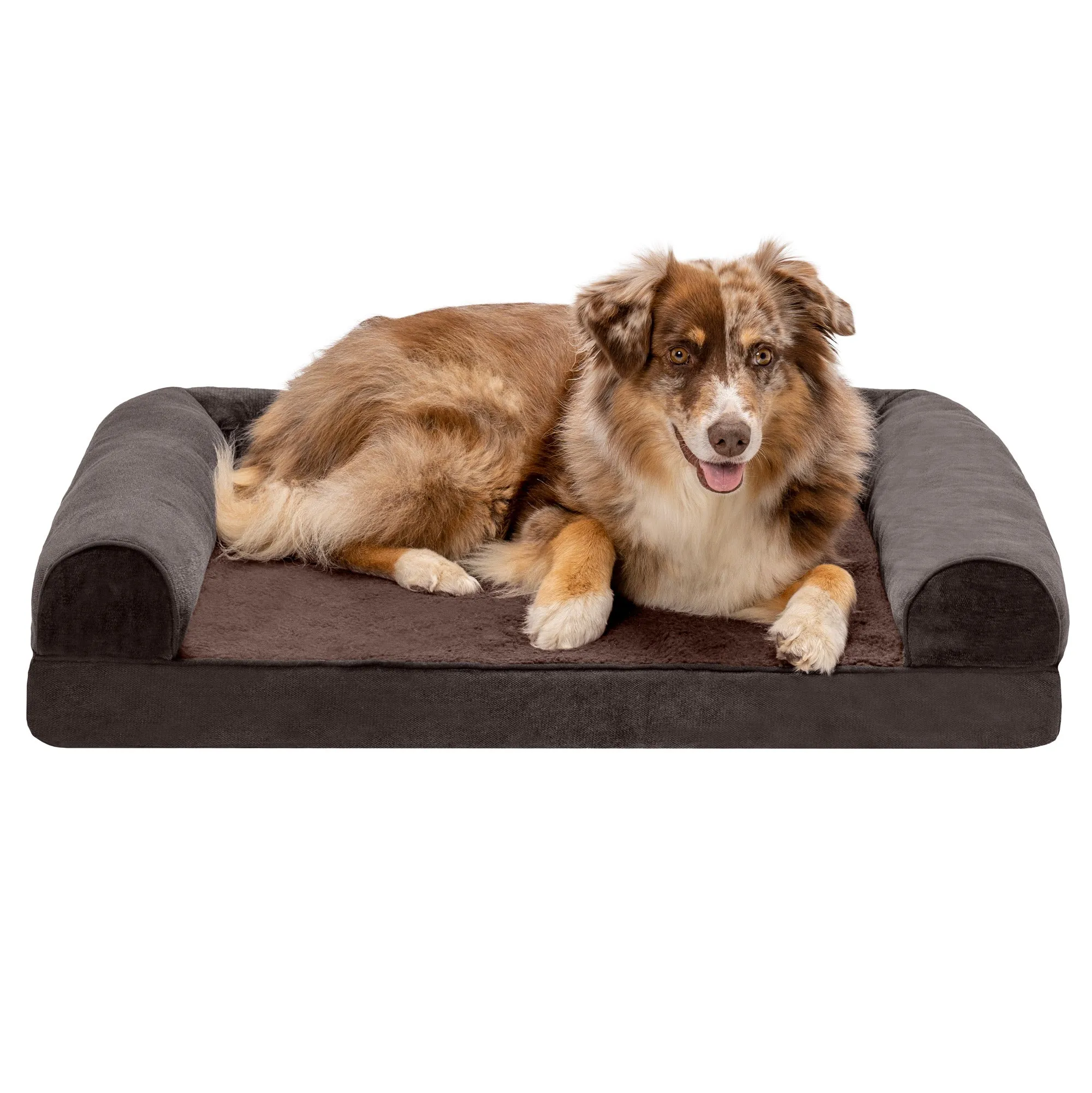 Sofa Dog Bed - Faux Fleece & Chenille