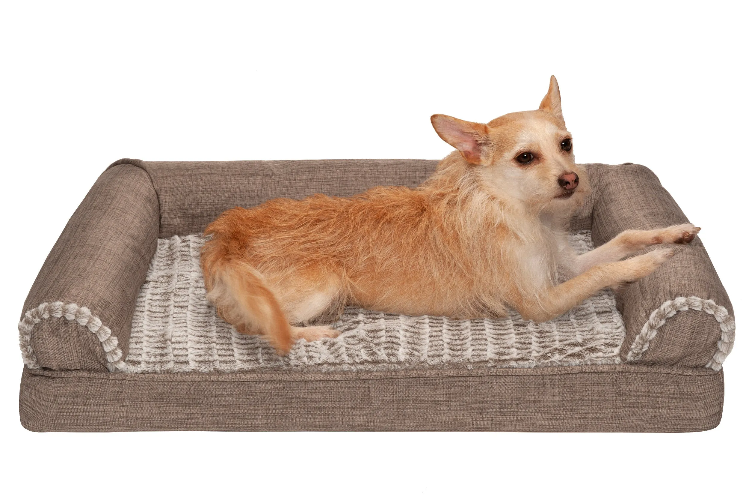 Sofa Dog Bed - Luxe Fur & Performance Linen