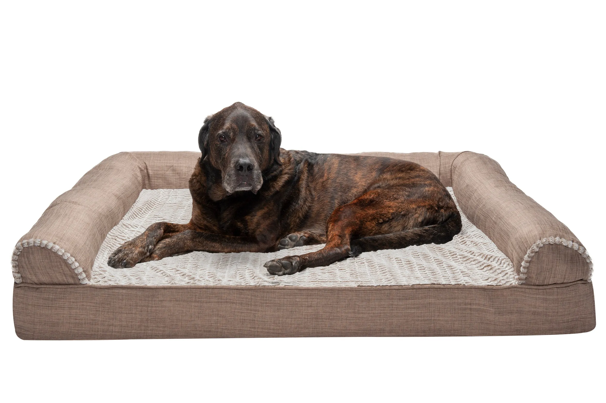 Sofa Dog Bed - Luxe Fur & Performance Linen