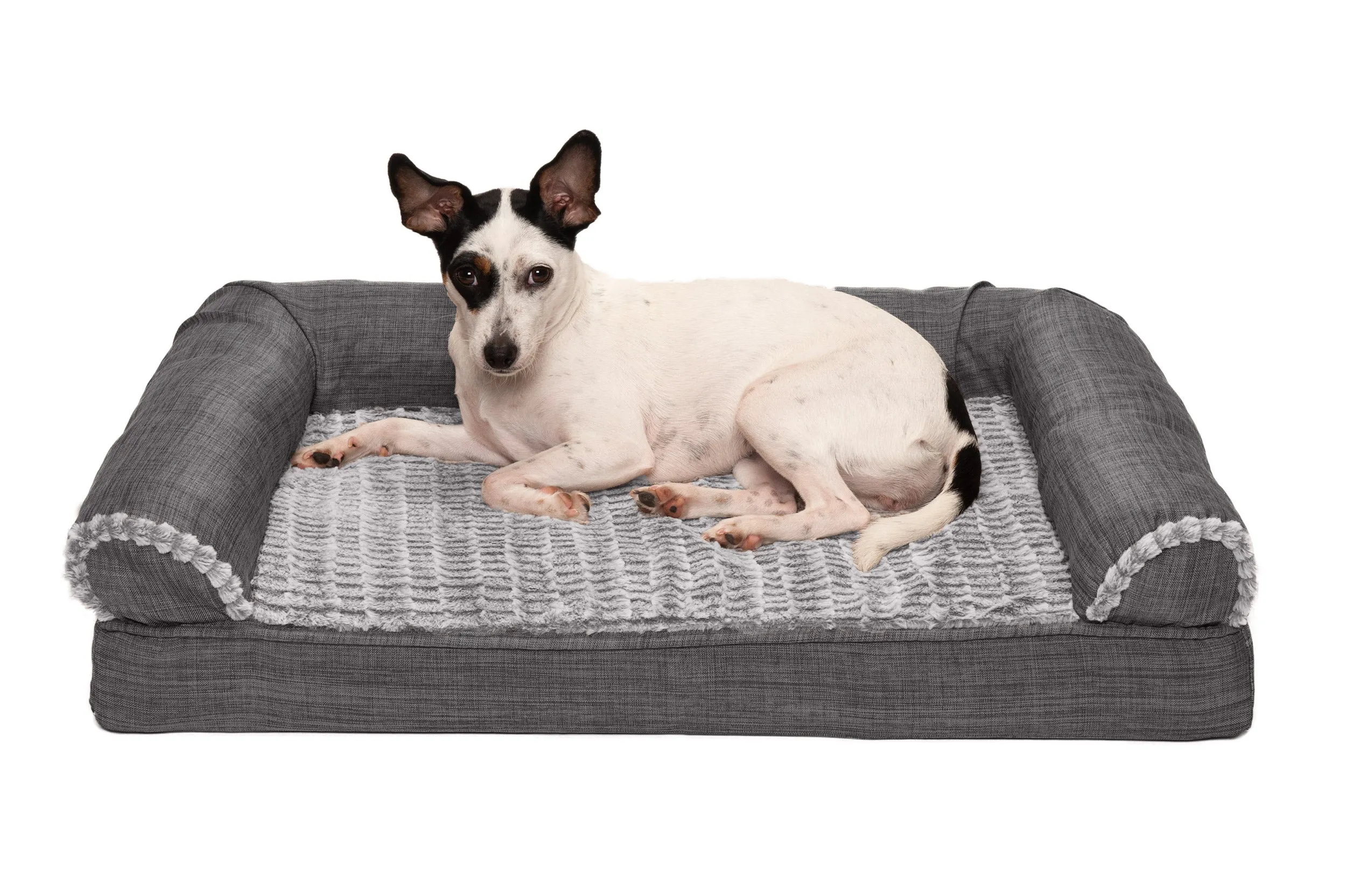 Sofa Dog Bed - Luxe Fur & Performance Linen