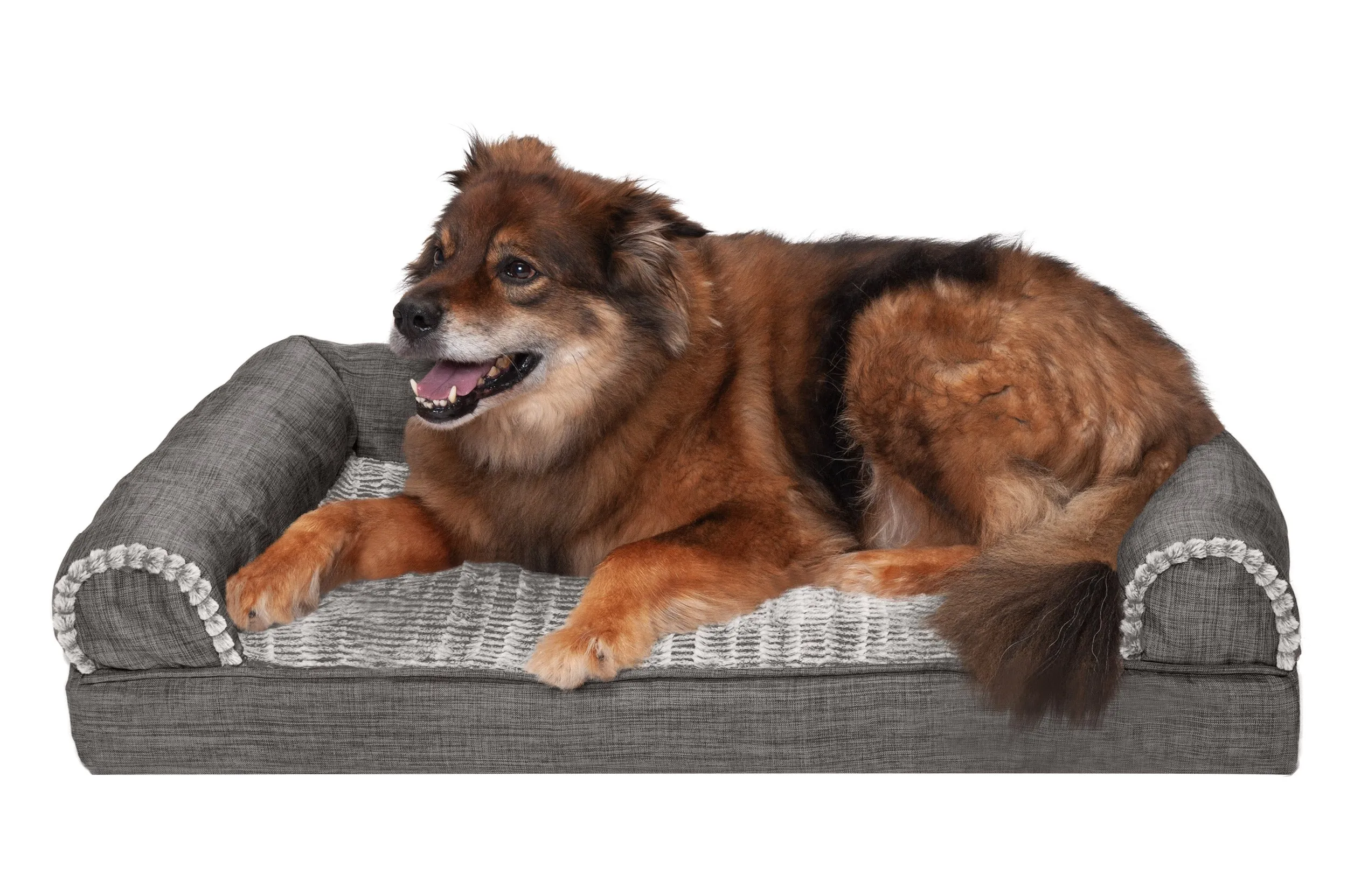 Sofa Dog Bed - Luxe Fur & Performance Linen