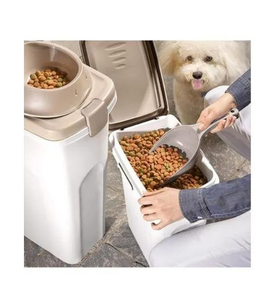 Stefanplast Premium Air Tight Food Container For Dogs & Cats (Bianco Tortora, White)