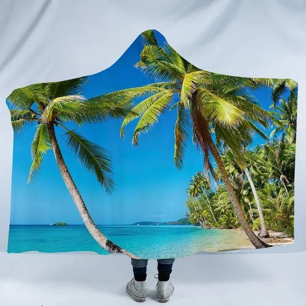 Summer in Saint Thomas Cozy Hooded Blanket