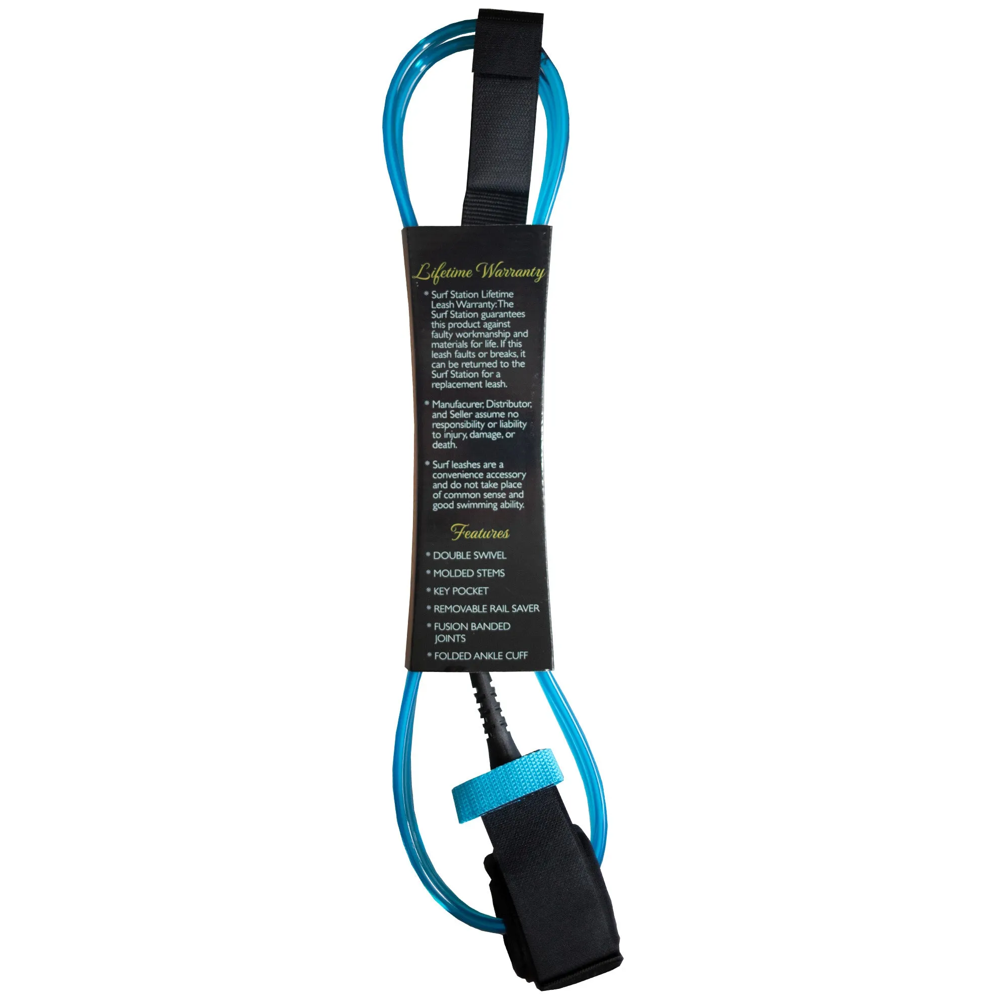 Surf Station Signature Series 7' Surfboard Leash - Blue