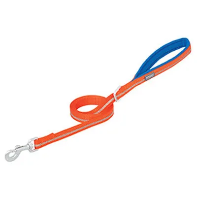 Terrain Dog Leash, Lined Reflective Nylon, Orange, 3/4-In. x 6-Ft.