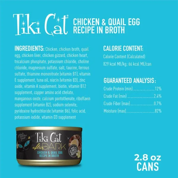 Tiki Cat After Dark Chicken & Quail Egg Recipe Canned Cat Food