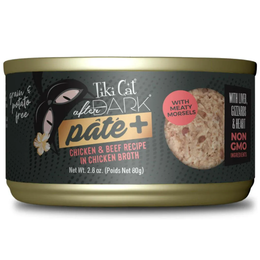 Tiki Cat After Dark Pate  Chicken & Beef Grain-Free Wet Food for Cats