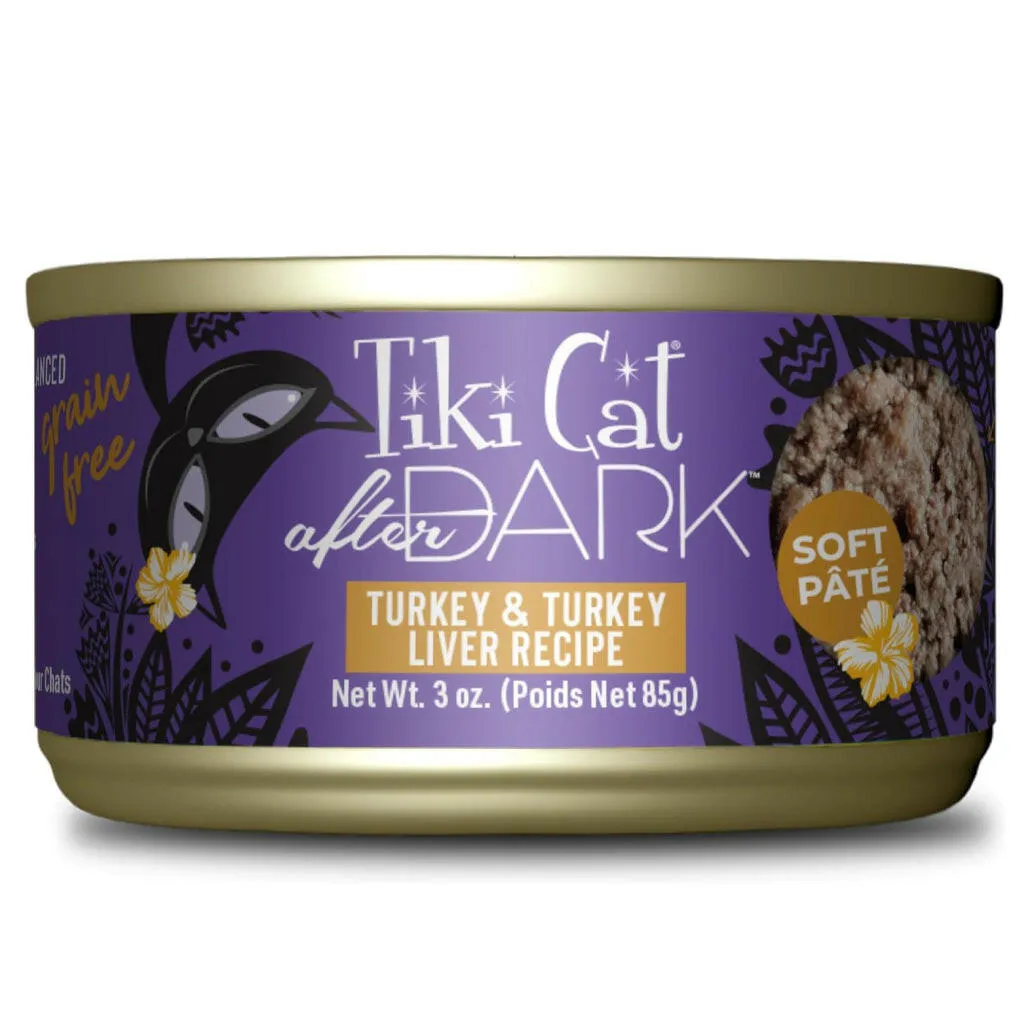 Tiki Cat After Dark Wild Turkey Pate Grain-Free Wet Food For Cats (3 oz x12 cans)