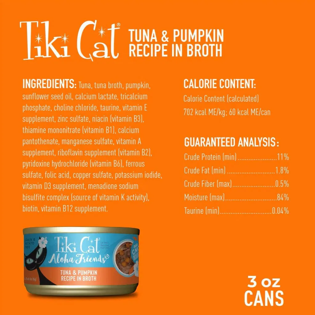 Tiki Cat Aloha Friends Tuna Pumpkin (3 oz x 12 cans)