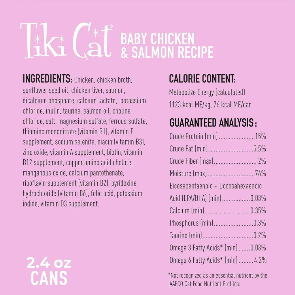 Tiki Cat Baby Chicken & Salmon (2.4 oz x 12 cans)