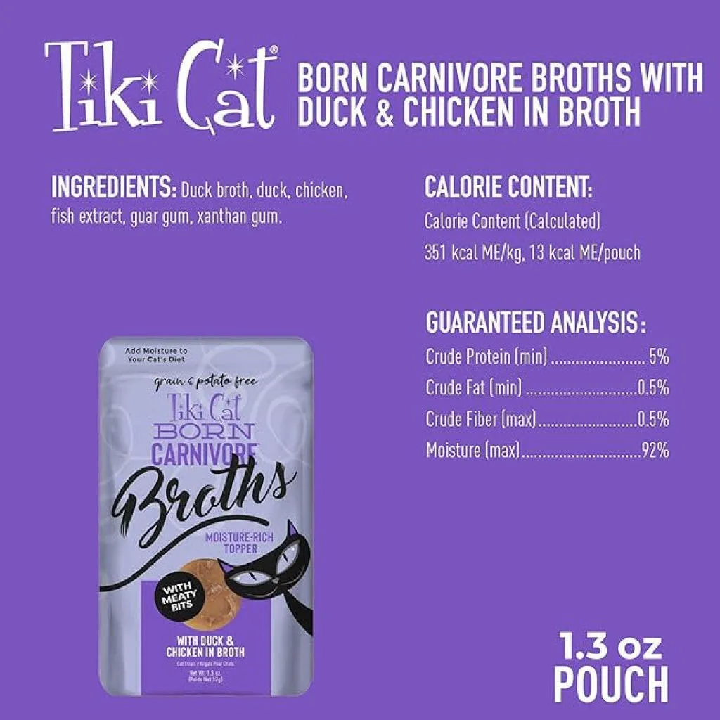 Tiki Cat duck & Chicken Broth Pouch (1.3 oz x 12 pouches)