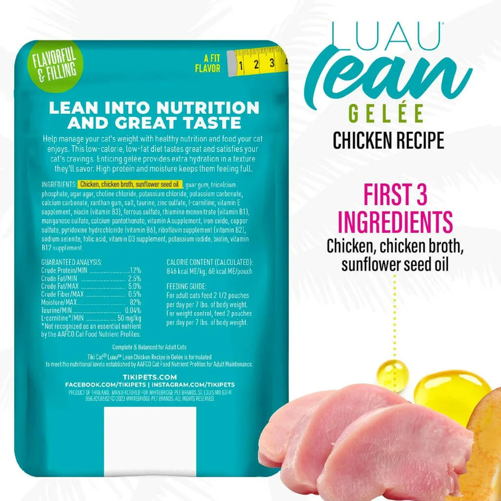 Tiki Cat Luau Lean Gelee Chicken Grain-Free Wet Food For Cats (2.8 oz x 12 Pouches)