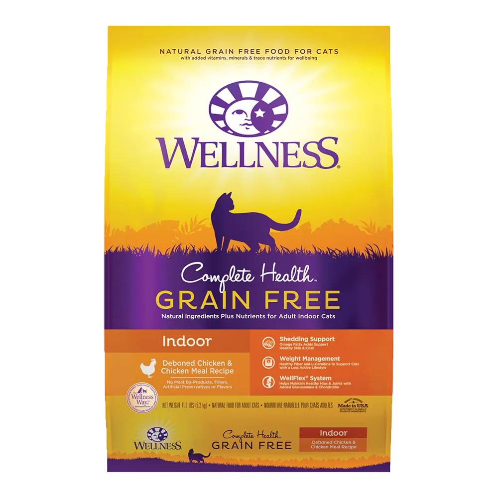 Wellness Cat Complete Health Grain Free Indoor Deboned Chicken & Chicken Meal Recipe 11.5lb