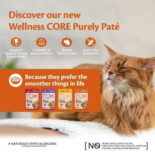 Wellness Core Purely Pate Chicken & Beef Wet Cat Food - 8 x 85g