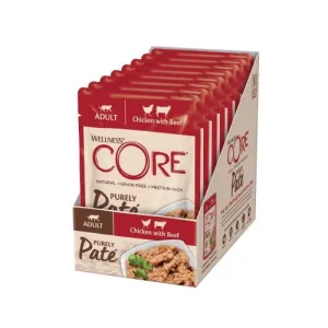 Wellness Core Purely Pate Chicken & Beef Wet Cat Food - 8 x 85g