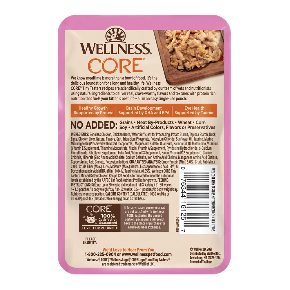 Wellness Core Tiny Tasters Kitten Minced Chicken In Gravy Wet Cat Food 50g