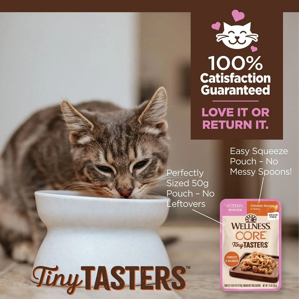 Wellness Core Tiny Tasters Kitten Minced Chicken In Gravy Wet Cat Food 50g