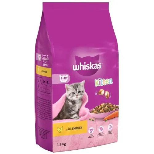 Whiskas 2-12 Months Kitten Complete Dry Food with Chicken 2kg