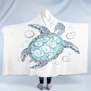 White Turtle Twist Cozy Hooded Blanket