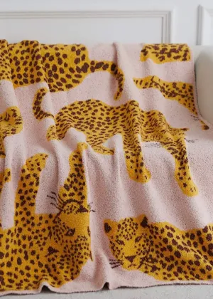 Wild Side Pink Leopard Luxury Blanket