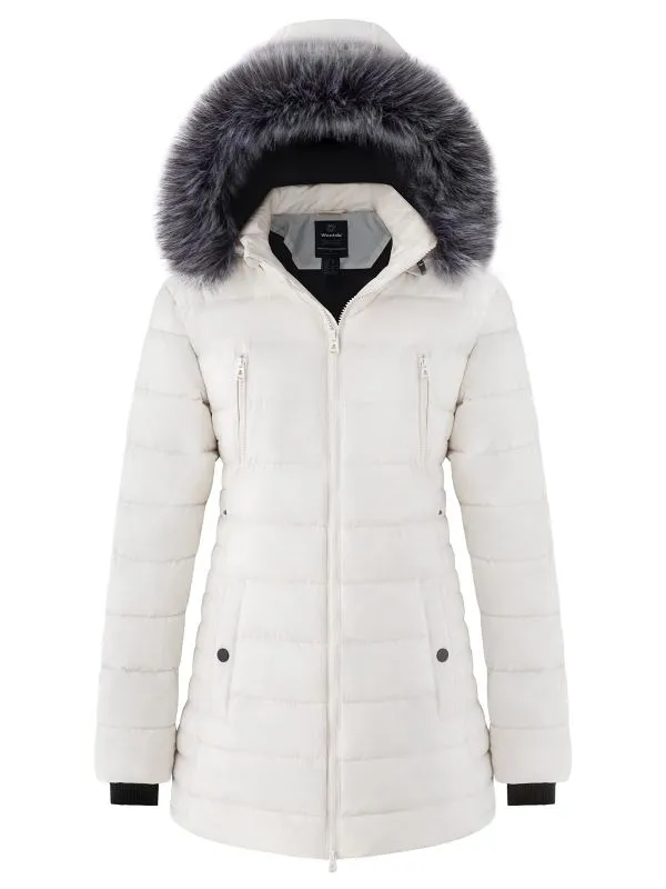 Womens Winter Coat With Faux Fur Hood